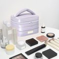 thumbnail image 3 of Open-Top Tote Makeup Bag, Large Capacity Travel Cosmetic Organizer with Multiple Compartments, Soft Fabric Design, 3 of 7