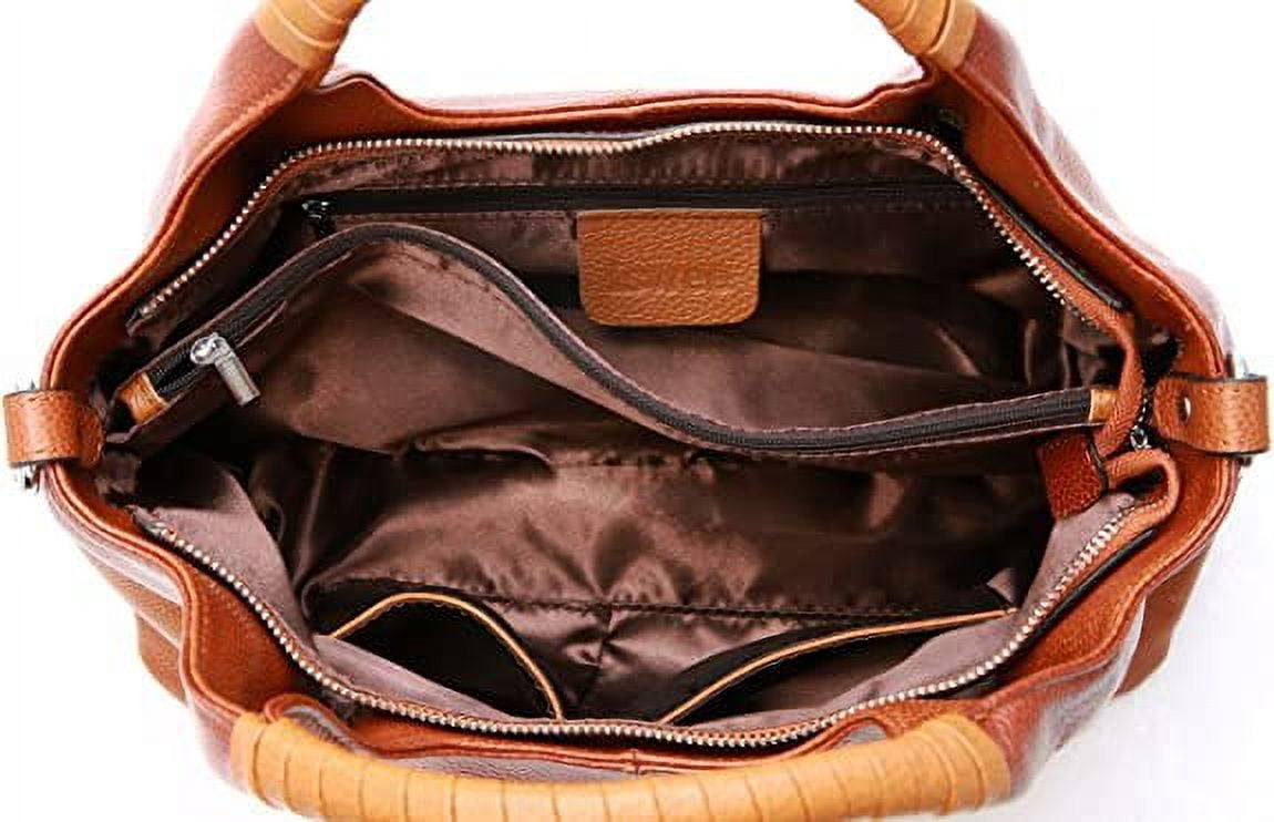 JUYGO Women Satchels Genuine Leather Top Handle Handbags Work Tote Shoulder Bags Crossbody Purses