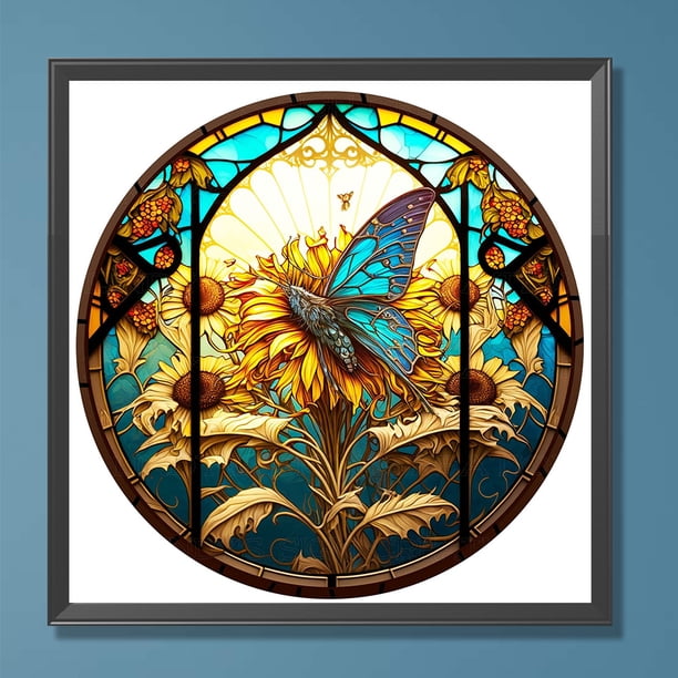 Pintura de diamante 5D DIY taladro redondo completo mariposa decoración del hogar arte artesanal (X169) JShteea El nuevo