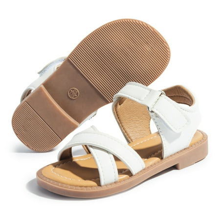 

Meckior Toddler Sandals Open Toe Flat Summer Sandals for Little Kid