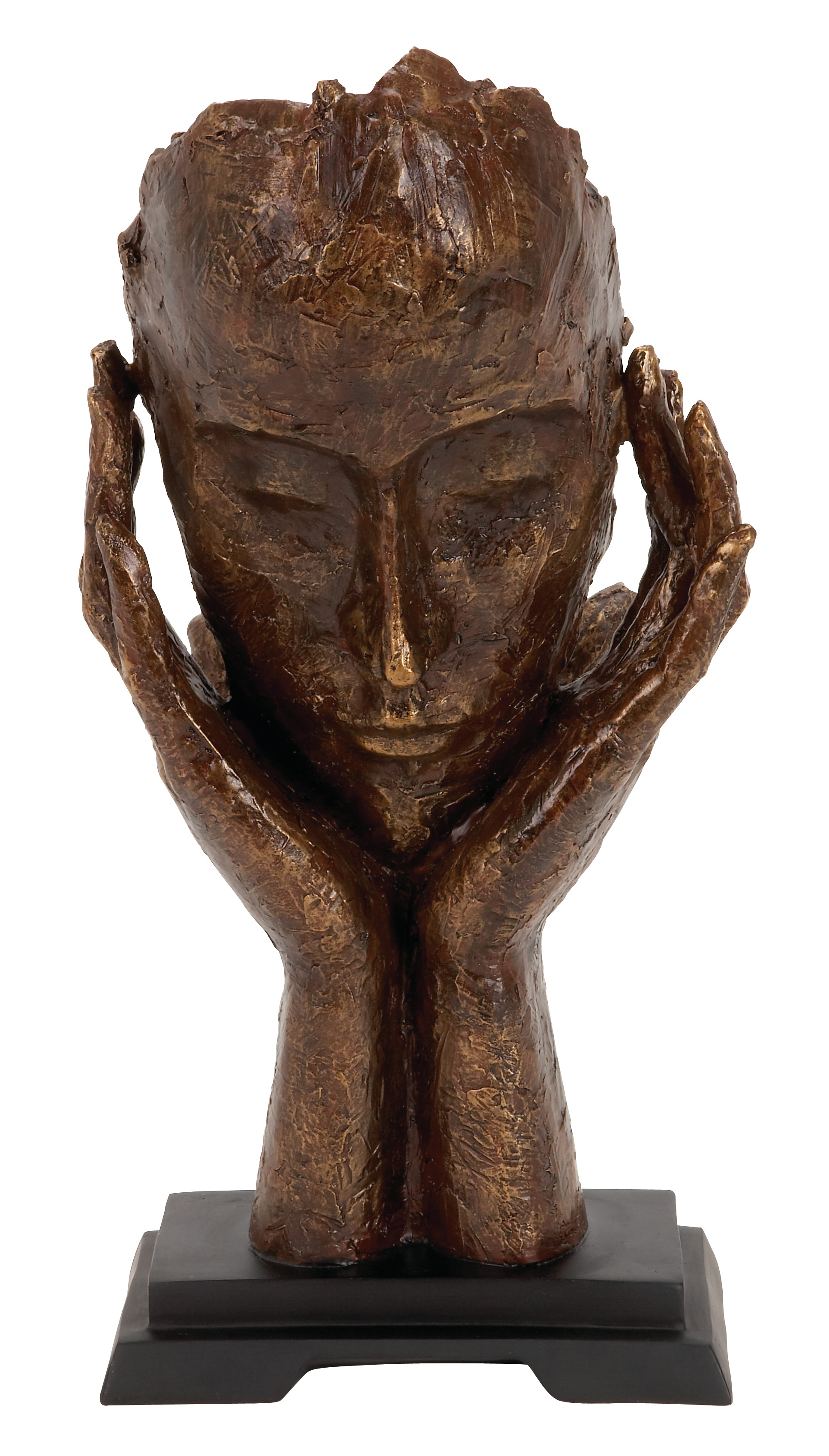 DecMode 16"H, 8"W Polystone Traditional People Sculpture, Brown