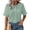 Green, variant on Womens Peter Pan Collar Short Sleeve Shirt Crinkle Texture Casual Blouse Summer Boho Solid Color Comfy Blouses