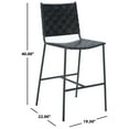 thumbnail image 7 of SAFAVIEH Olenna Coastal Woven Counter Stool, Black/Black (17.8 in. W x 21.5 in. D x 39.8 in. H), 7 of 7