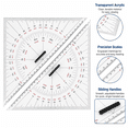 thumbnail image 4 of Chart Drawing Triangle Ruler, Acrylic Marine Triangle Clear Isosceles Triangle Ruler, Triangular Set for Nautical Navigation, Precise Scale, Efficient Use, 4 of 8