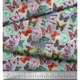thumbnail image 2 of Soimoi Cotton Jersey Fabric Colorful Butterfly Printed Fabric 1 Yard 58 Inch Wide, 2 of 5