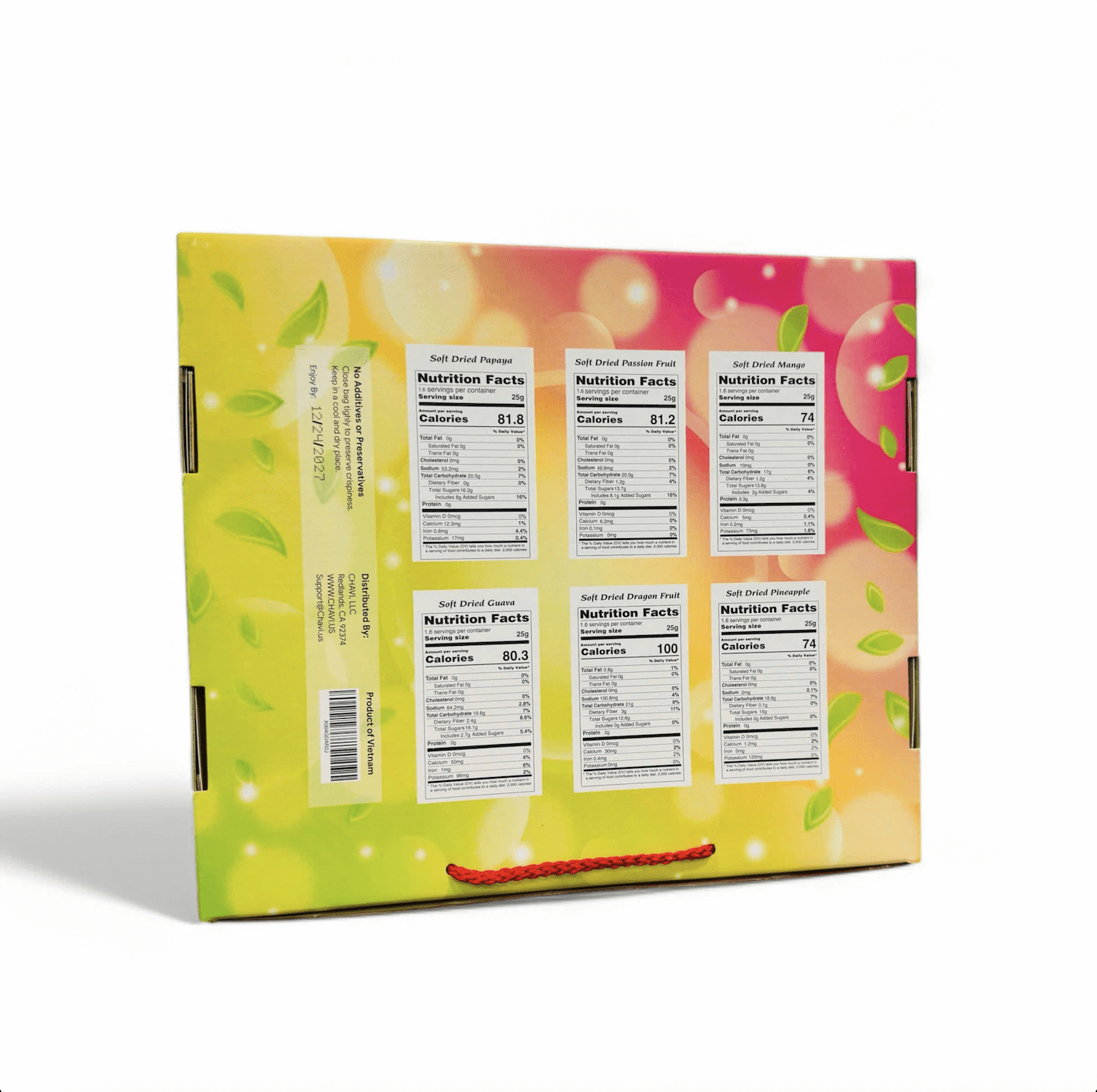 CHAVI Soft Dried Exotic Tropical Fruits | Pack of 12 | Gift Box - Low or No Sugars or Preservatives - Non-GMO, Vegan, Gluten-Free | 480 g