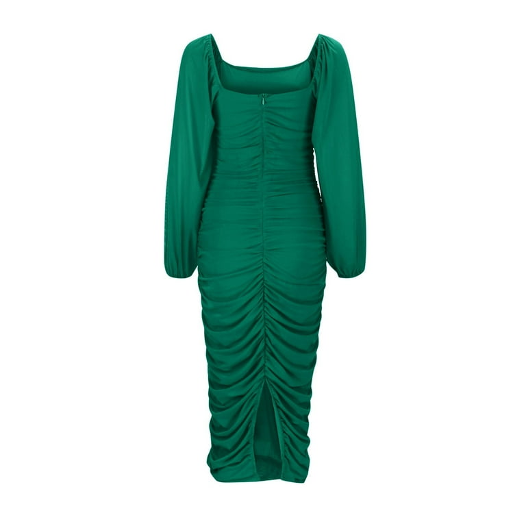 Women's Comfortable Lace Splice Dress Square Neck Split Long Dress Light Bridesmaid  Dress Casual Dress Fashion Summer Dresses Petite Dresses for Work Casual  Dress for Ladies Long Sleeve Maxi Dress for -