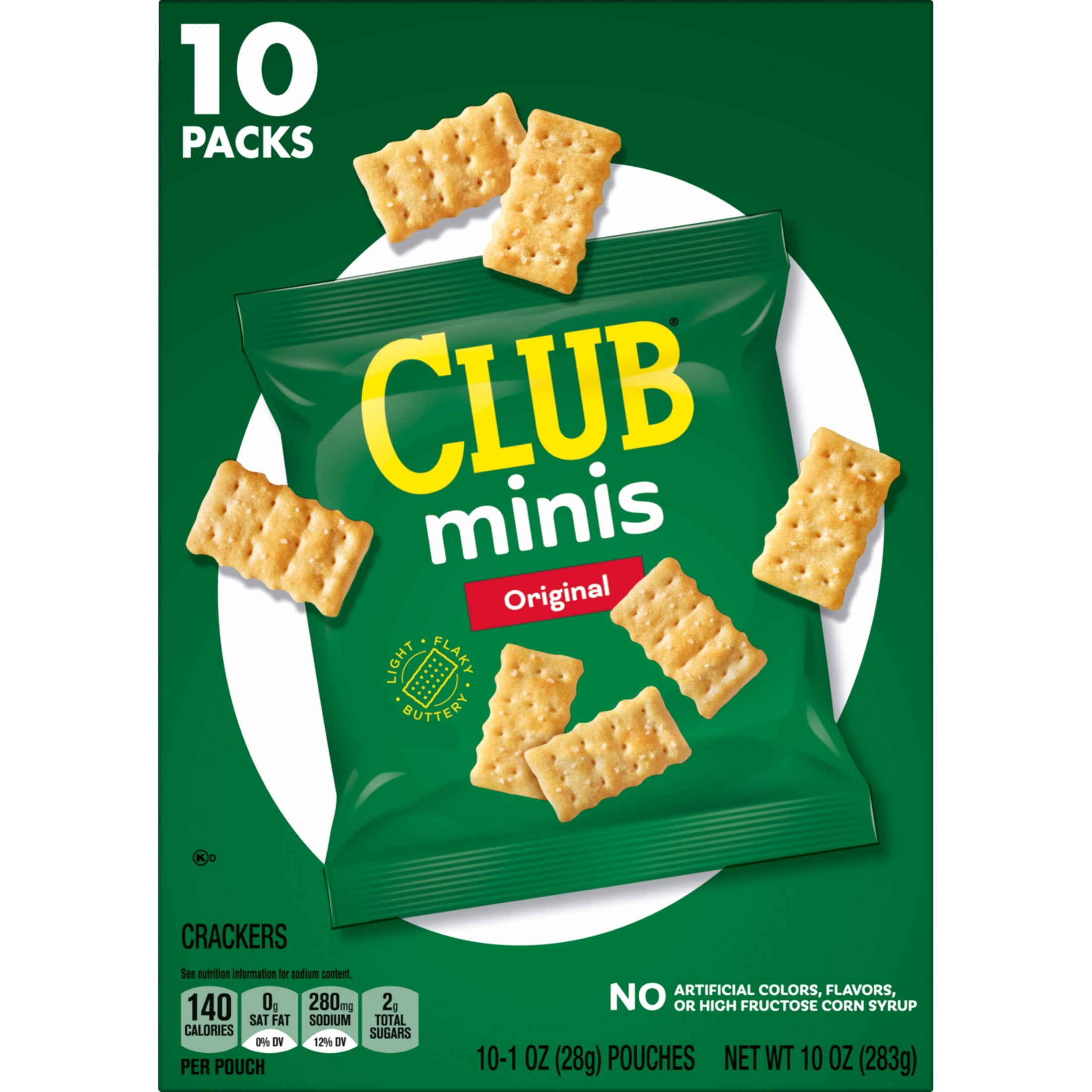 Club Minis Original Mini Crackers, Lunch Snacks, 10 Count
