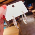 thumbnail image 4 of Geometric Cross-over Earrings with High-quality Zircons, 925 Silver Needles, Gold-plated, for Women------Product code 73518, 4 of 4