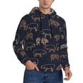 thumbnail image 2 of Kdxio Pig Farm Print Mens Casual Hooded Collar Drawstring Hoodies Pullover Sweatshirts Casual Long Sleeve Shirts-3X-Large, 2 of 7