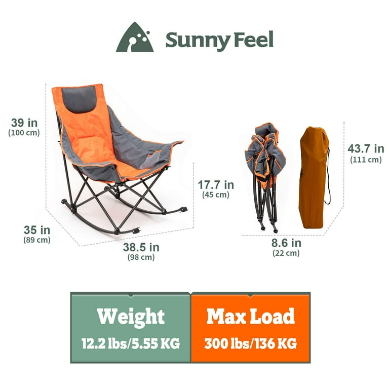 SunnyFeel Heated Camping Rocking Chair for Adults Oversized