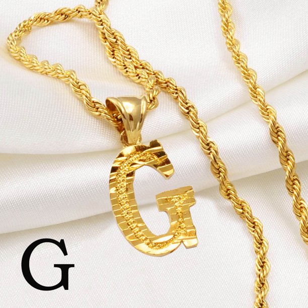 Anniyo-collar con colgante de letras para hombre y mujer, cadena con inicial chapada en oro, joyería con letras en inglés, alfabeto africano # 058002B, A-Z