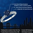 thumbnail image 2 of Gem Stone King 10K White Gold Blue Sapphire and Lab Grown Diamond Engagement Ring for Women | 1.28 Cttw | Round 6MM | Gemstone September Birthstone | Size 9, 2 of 6