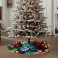 thumbnail image 5 of Daiia Colorful Flowers Drawing Merry Christmas Tree Skirt , Xmas Large Lace-up Tree Skirt, Santa Snowflakes Rustic Home Decorations New Year Party Farmhouse Decor-48", 5 of 7