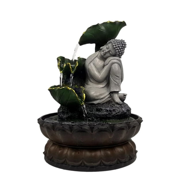 Fuente de Buda, la escultura de la decoración del ornamento de agua que fluye, llevó la característica del agua del p BLESIY Fuente de la mesa