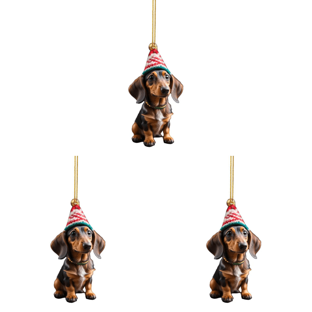 Adorno navideño para perro dibujos animados acrílico para perro suministros para fiesta en casa (E-1)