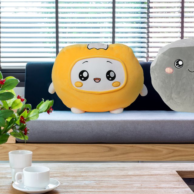 Almohada de peluche gorda para abrazar, almohada de peluche de piedra y rama, almohada de peluche de piedra y rama, almohada para la siesta de peluche diseñada meticulosamente