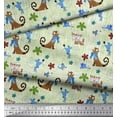thumbnail image 2 of Soimoi Poly Georgette Fabric Floral,Rat & Cat Cartoon Fabric Prints by Yard 42 Inch Wide, 2 of 3