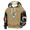 thumbnail image 2 of DODADAWANJ Mens Color Block Hoodies Deer Print Lace Up Casual Hoodie Big and Tall Long Sleeve Hooded Pullover for Hiking Jogging Winter M, 2 of 3