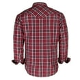 thumbnail image 2 of Coevals Club Men's Western Shirt Cowboy Plaid Country Pearl Snap Button Long Sleeve Two Pockets Work Shirts 08 Red White Small, 2 of 7
