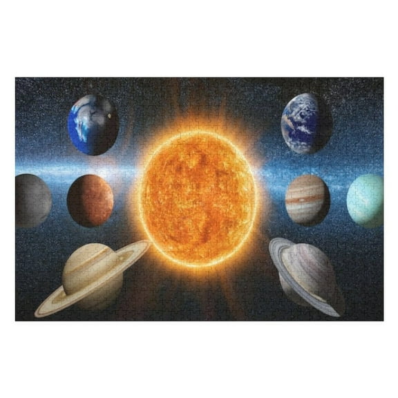 Puzzles for Adults 300 Pieces - Sun Eight Planets Stunning Solar System Funny Puzzle - Unique Brain Teaser, for Puzzle Enthusiasts