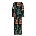 thumbnail image 5 of asdoklhq Womens Flannel Pajamas Sets Ladies' Christmas Printed Casual Top Pants Pajama Set Red 2X, 5 of 6