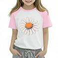 thumbnail image 2 of Zpanxa T-Shirts pour Tout-Petites Fille Été Imprimé Col Rond Manches Courtes Blouse d'École T-Shirt Imprimé avec Polyester Spandex 4 Ans, 2 of 4