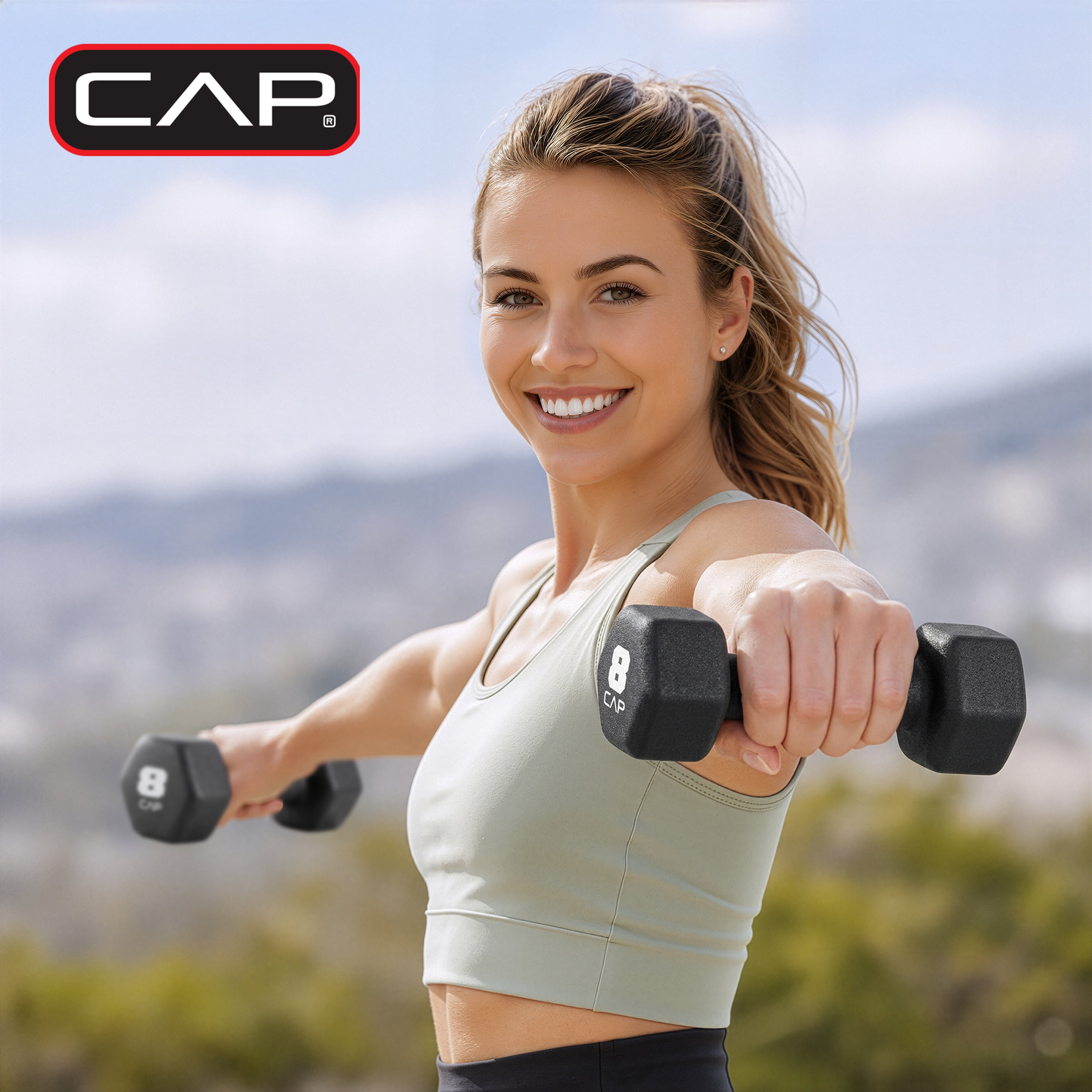 CAP, 3lb Neoprene Dumbbell, Black, Single