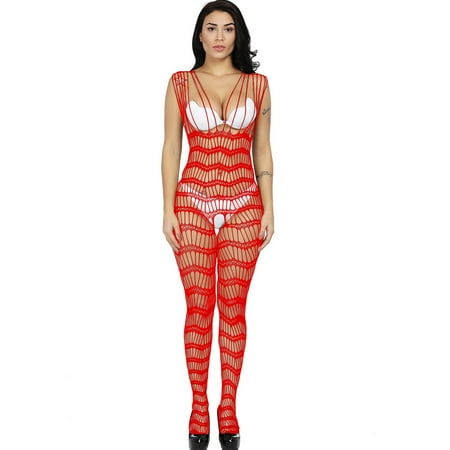 Generic Women s Sexy Siamese Fishnet Clothes Sling Mesh Hollow out See-through Full Body Stockings Mesh Stockings Sexy Lingerie