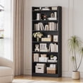 thumbnail image 3 of Yaheetech 7-Tier Wooden Bookshelf with Adjustable Open Shelves, Black, 3 of 9