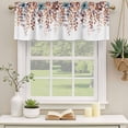 thumbnail image 3 of Brown Eucalyptus Fall Valances for Windows, Botanical Weeping Leaves Pastoral Light Filtering Kitchen Curtains, Rod Pocket Window Valance Curtains for Living Room Bedroom, 42" W x 12" L, 2 Panels, 3 of 9