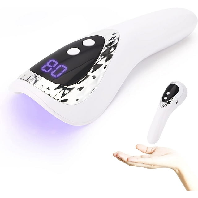 Lámpara UV para uñas, lámpara LED UV portátil para uñas con temporizador, pantalla LCD y temporizador de 60/90 segundos, secador de esmalte de uñas recargable por USB de 5 W.