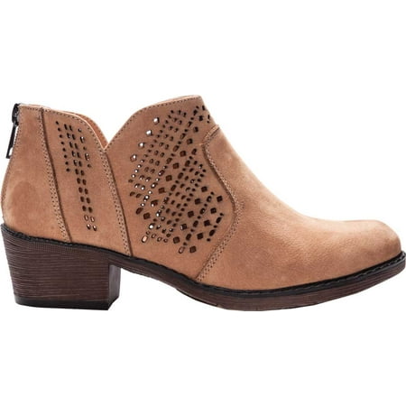 Women's Propet Remy Ankle Bootie Taupe Nubuck 7 W