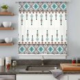 thumbnail image 5 of Teal Black Boho Sheer Curtains 84 Inches Long, Vintage Ethnic Tribe Abstract Art Retro Light Filering Curtains, Breathable Simi Curtain Privacy Drapes for Living Room Bedroom Window Treatment, 5 of 9