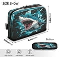 thumbnail image 3 of Standing Pencil Case with Base Large Capacity Stationery Pouch Pen Bag with Zipper for Women Men Aggressive Blue Shark, 3 of 7