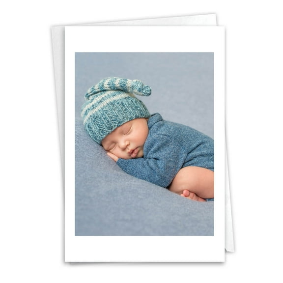 1 Baby Card with Envelope - Blissful Babies Boy Baby C7180FBBG