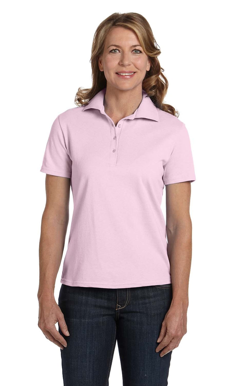 Womens ComfortSoft Pique Polo Shirt - Walmart.com