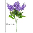 thumbnail image 2 of kurtrusly 5-head Artificial Flower Home Table Ornament Simulation Floral Decor Wedding Party Cloth artificial Flower, Light Purple, 2 of 8