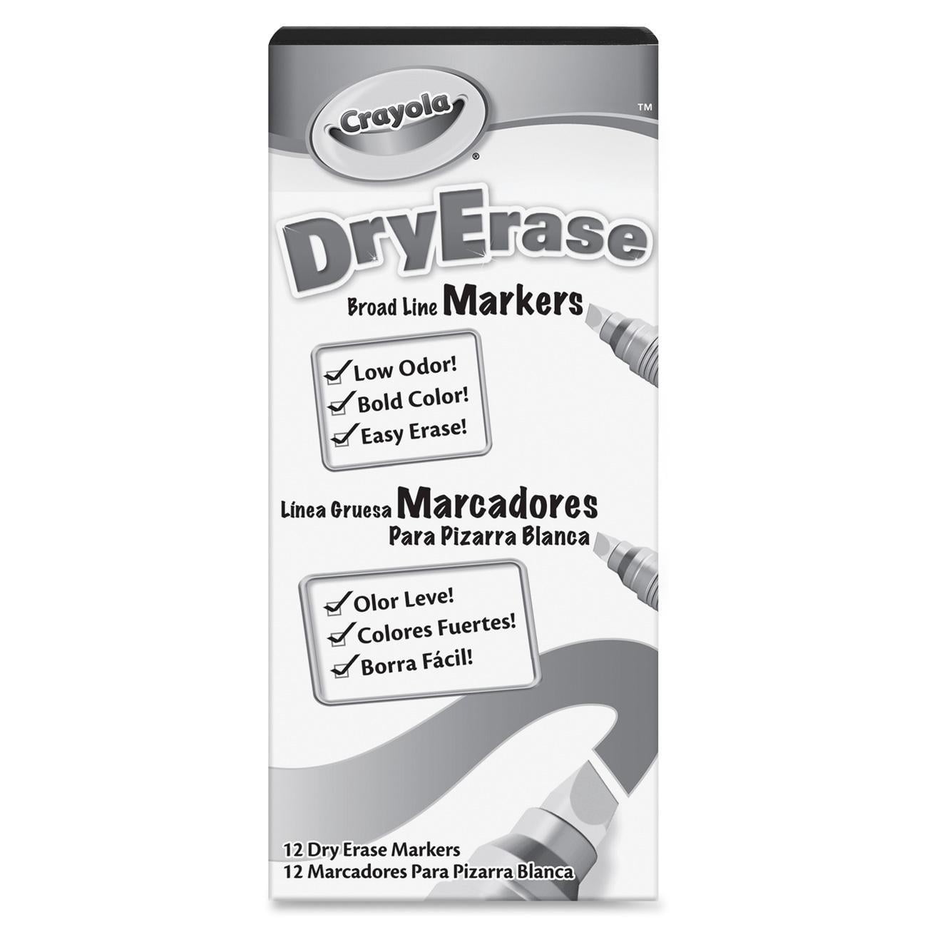 Crayola Dry Erase Chisel Tip Markers, Black, 12pk