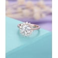 thumbnail image 3 of HeartsAndYou 2.7ct Round Cut Moissanite Engagement Ring for Women Floral Cluster Halo 18k Rose Gold over Silver, 3 of 9