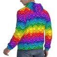 thumbnail image 6 of Pofeuu Bright Rainbow Print Mens Casual Hooded Collar Drawstring Hoodies Pullover Sweatshirts Casual Long Sleeve Shirts-3X-Large, 6 of 7