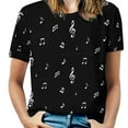 thumbnail image 1 of Music Notes Clef Pattern New Fashion Zip Off Shoulder Top Short-Sleeve Women Shirt Music Notes Clef Pattern, 1 of 5