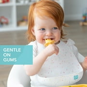 Bumkins Baby Feeding Chewtensils, Training Fork and Spoon Set, Utensils Ages 6 Mos+ (Pineapple)
