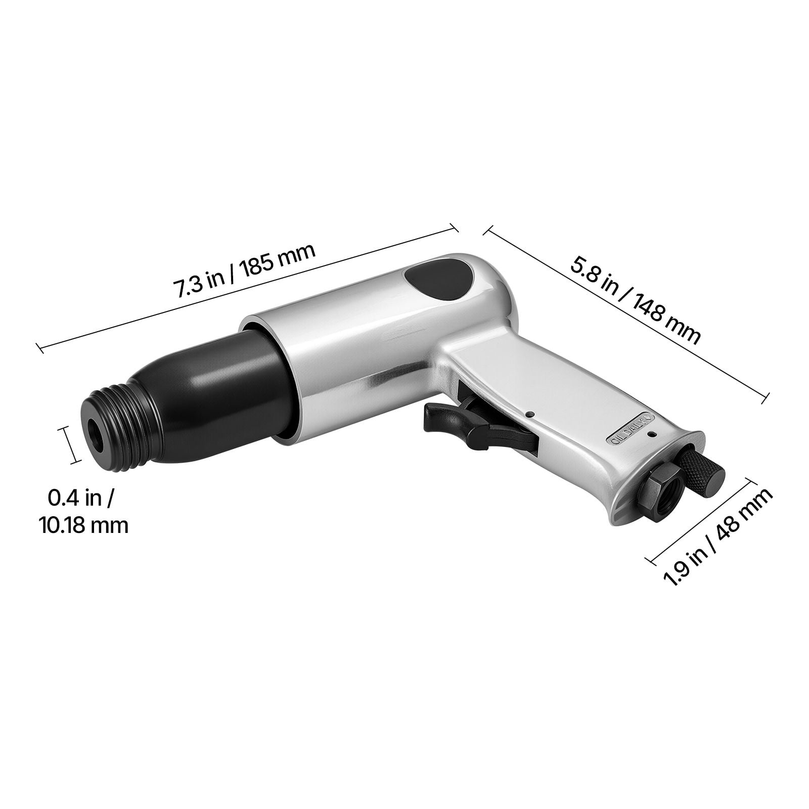 Air Hammer 3500 BPM 2.76 Inch Stroke 4 Chisels Pneumatic Hammer for Metal Concrete Cutting Bolt Removal
