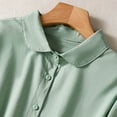 thumbnail image 4 of Dvprdro Collared Short Sleeve Cotton Linen Midi Dress for Women Slim Fit A Line Summer Office Solid, 4 of 5