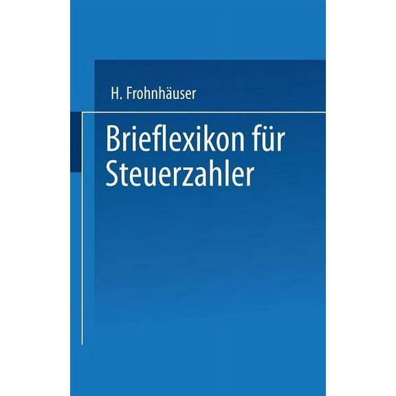 Brieflexikon Für Steuerzahler, (Paperback)