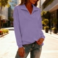 thumbnail image 6 of Women's V-Neck Sweatshirt, Soft Long Sleeve Pullover, Casual Comfortable Top, Lightweight Stretchable Blouse, Everyday Wear V-Neck Knit Shirt for Women Purple L, 6 of 6