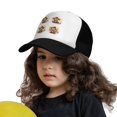 thumbnail image 3 of PAYOHTO Kids Monkey Banana Pattern Cute Baseball Hat Back Adjustable Mesh Breathable Hats Black Trucker Cap Outdoor Fishing Sun Caps for Boys or Girls ages 4-10, 3 of 9