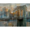thumbnail image 2 of Nan 32x26 Black Ornate Wood Framed with Double Matting Museum Art Print Titled - Brooklyn Bridge, 2 of 4