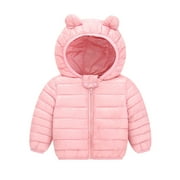 Toddler Baby Winter Coat Baby Boys Puffer Coat Bear Ears Cute Jackets Thicken Windproof Zipper Warm Outwear for Baby Infant Baby Girl Jacket Little Boys Girls Clothes 2-3 Years